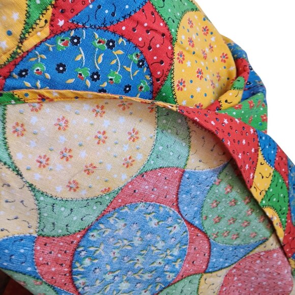 1OF1 25W Vtg Maxi Skirt 1970s Multicolor Patchwork Button Belt Handmade Boho - Picture 8 of 8